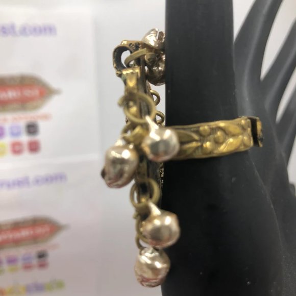 Afghan Multicolor Glass Stones Kuchi Ring, Afghan Statement Ring With Beads, - Picture 9 of 10